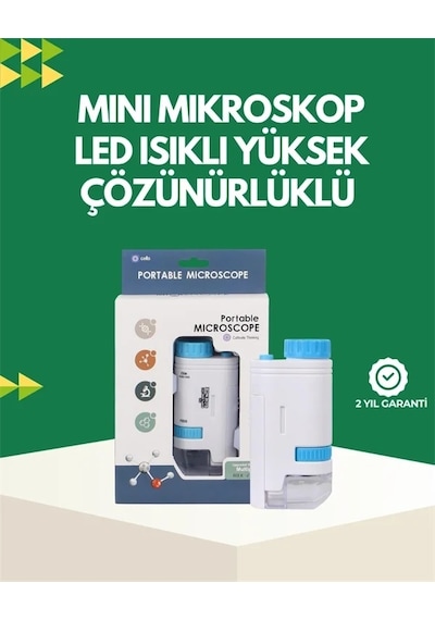 Ers Led Aydınlatmalı 80 200 Kat Büyütmeli Cep Mikroskop