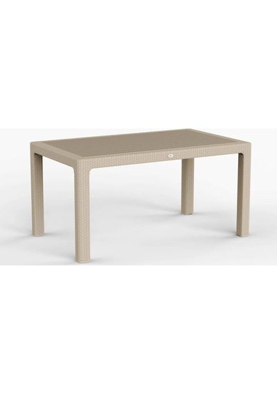 90 X 150 Bambu Plastik Dikdörtgen Rattan Camsız Bahçe Balkon Teras Masası Antrasit