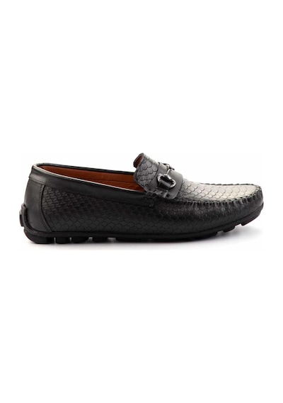 Bambi Siyah Leather Erkek Loafer Ayakkabı E01378000407 Siyah