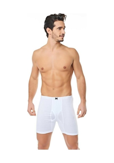 10 Adet Ribana Beyaz Renk Paçalı Boxer Beyaz