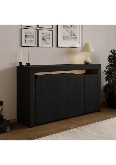 İnarch Dizayn Batı Led Işıklı Konsol Modern 4 Kapaklı Tv Konsolu - Tv Ünitesi Ahşap Siyah İnarch Dizayn Batı Led Işıklı Konsol Modern 4 Kapaklı Tv Konsolu - Tv Ünitesi Ahşap Siyah