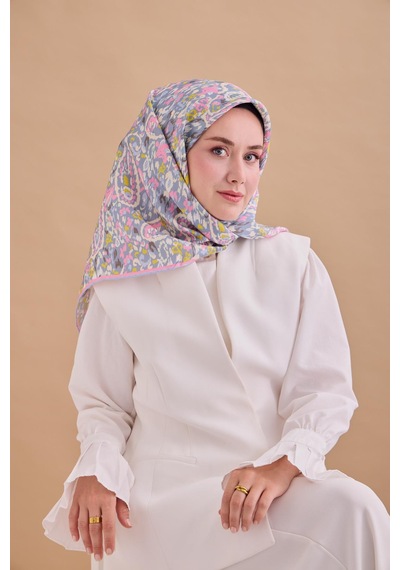 Silk Home Twill İpek Eşarp 11478-21 Bebe Mavi, Karolina Mavi, Pembe, İnci