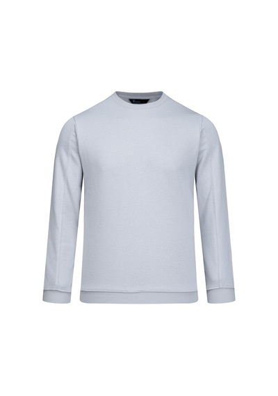 Hatemoğlu Gri Regular Fit Bisiklet Yaka 100% Pamuk Sweatshirt