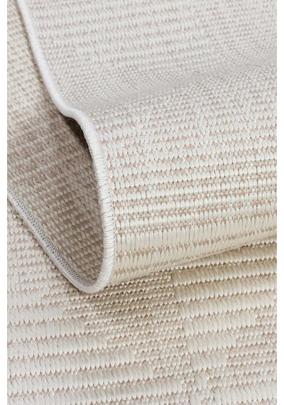 Kaymaz Yıkanabilir Doğal Dokulu Krem Dekoratif Sisal Oval Halı Siesta 1509
