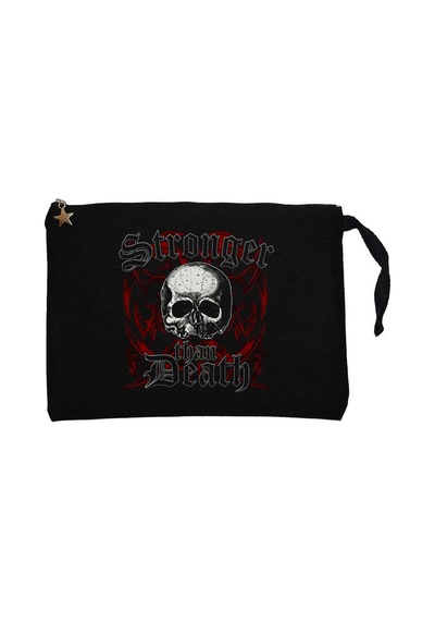 Black Label Society Stronger Than Death Siyah Clutch Astarlı Cüzdan / El Çantası