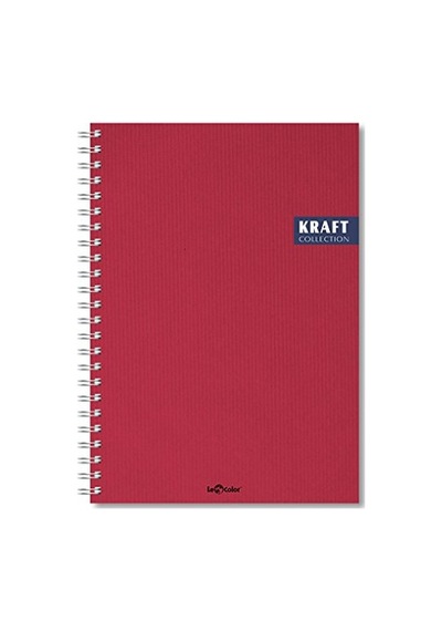 Ofis Defter Spiralli Çizgili Kırmızı Çok Renkli