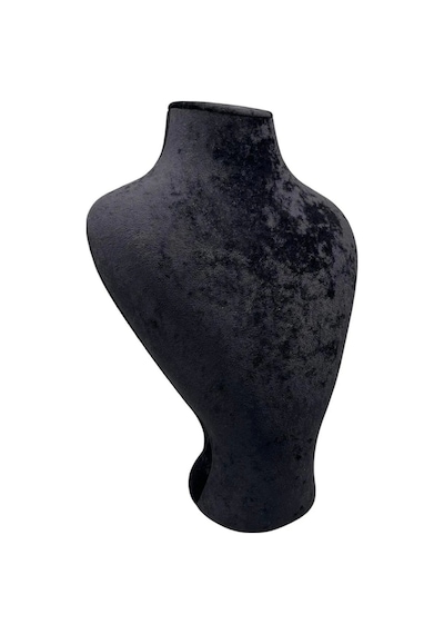 Yerli Üretim Zeus Model Süet Kumaş Siyah Renk 29/ 22 Cm Takım Kolye Sergileme Mankeni Çok Renkli
