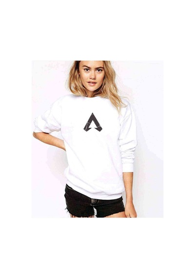 Apex Logo Baskılı Beyaz Kadın Sweatshirt (528325988)
