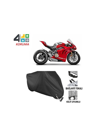 Ducati Panigale V4 R Motosiklet Brandası ( Kilit Uyumlu - Siyah