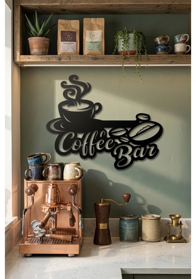 Coffee Bar Kahve Köşesi Dekoratif Duvar Yazısı Aksesuarı