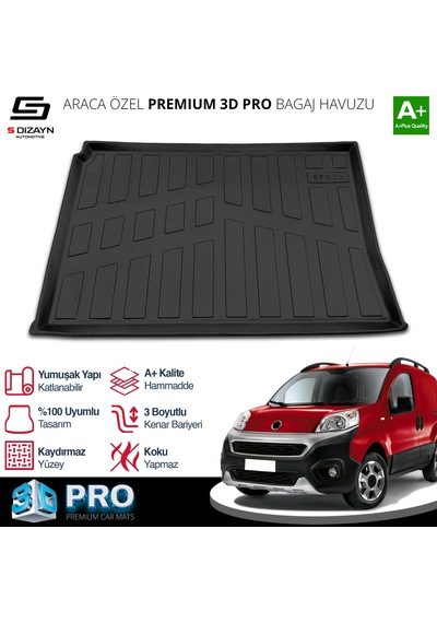 S-dizayn Fiat Fiorino 3d Pro Bagaj Havuzu 2008-2016 A+ Kalite