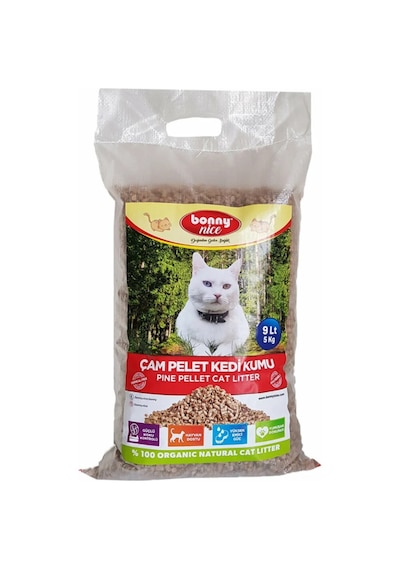 Bonny Nice Organik Çam Pelet Kedi Kumu 9 L