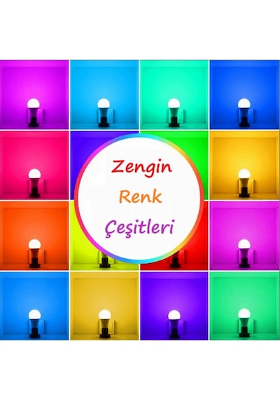 Renk Değiştiren Uzaktan Kumandalı Gece Lambası 16 Renk Devamlı B