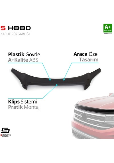 S-dizayn Chevrolet Captiva Abs Plastik Kaput Rüzgarlığı 2006-2011 A+kalite
