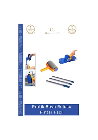 Boyarulosu Profesyonel Pratik Akıllı Damlatmaz Duvar Tavan Boyama Seti Boya Rulosu Pintar Facil