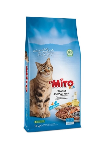 La Mito Mix Tavuklu Balıklı Renkli Tane Yetişkin Kedi Maması 15 KG