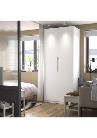 Ikea Beyaz Modern Kapaklı Gardırop Beyaz-kırık Beyaz