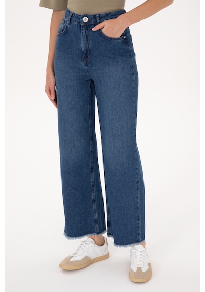U.S. Polo Assn. Kadın Mavi Loose Cropped Jean Pantolon 50308093-DN0022