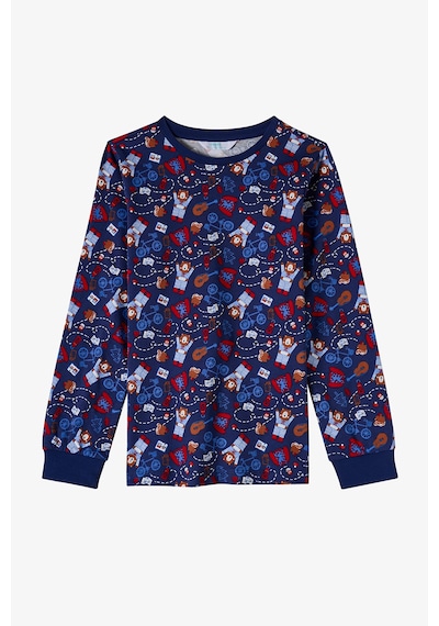 Penti Erkek Çocuk Lacivert Style Repeat Pamuklu Uzun Kollu Pijama Takımı