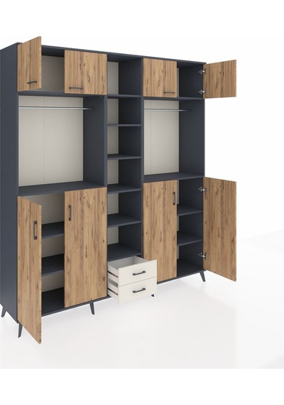 Hyperion Dolap 14 Raflı 2 Çekmeceli 2 Askılı 220x44x243 Antrasit-çam/aytaşı Atlas Çam/aytası Hyperion Dolap 14 Raflı 2 Çekmeceli 2 Askılı 220x44x243 Antrasit-çam/aytaşı Atlas Çam/aytası