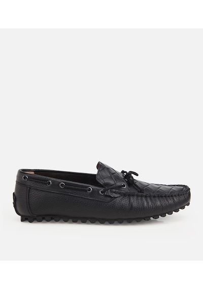 Hotiç Erkek Deri Siyah Kroko Detaylı Günlük Loafer Hotiç Erkek Deri Siyah Kroko Detaylı Günlük Loafer