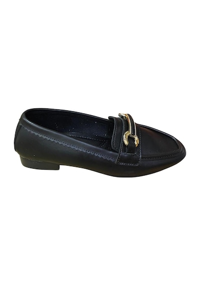Shoes Kadın Tokalı Babet Siyah Altın Toka - 725232602 Siyah Altın Toka