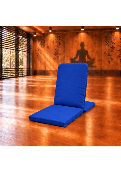 Meditasyon Sandalyesi Backjack Destekli Yer Minderi Su Ve Leke Tutmaz Duck Kumaş Saks Mavi