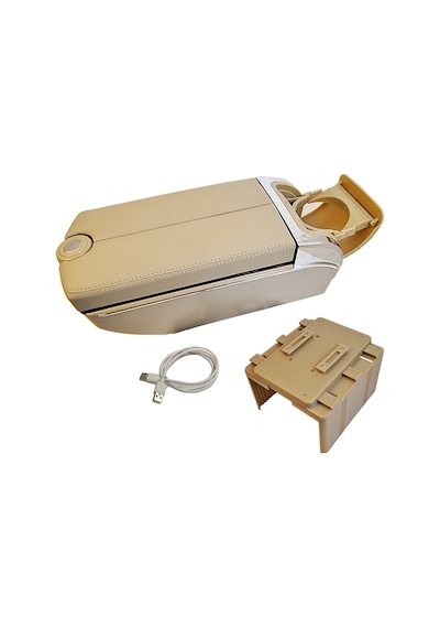 Kolçak Mercedes Tip Bej 7 Usb Işıklı Ayarlı Kol Dayama Orta Konsol Glz02203476 1 Adet
