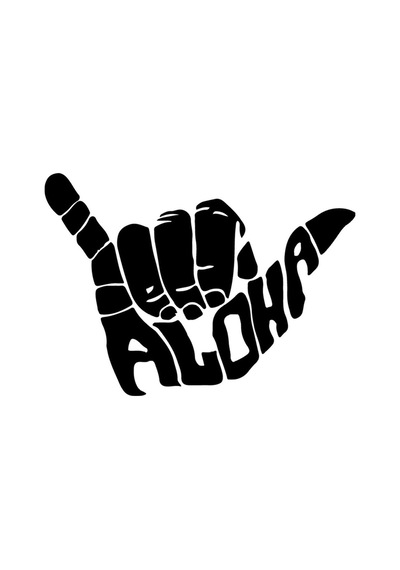 Aloha El Illustration Duvar Dekor Sticker 30 X 21 Cm