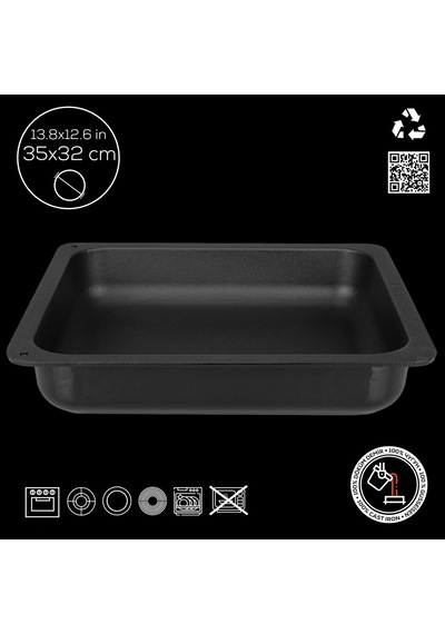 Lava Servis Tepsisi 35 X 32 Cm Siyah Siyah