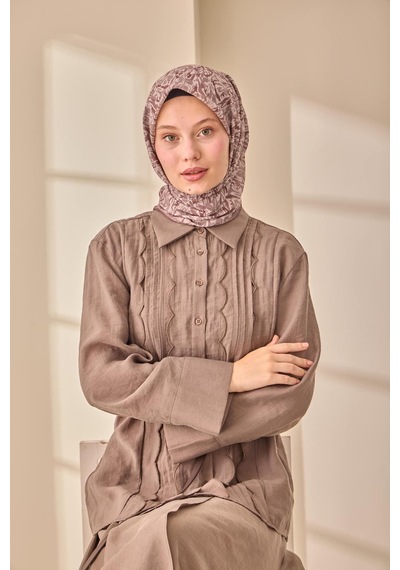 Silk Home Soft Eşarp 73091-18 Kahve, Vizon, Ekru