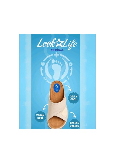 Look Life Kadın Günlük, Rahat, Jelly Cool Teknolojili Halluks Valgus Terlik Bej