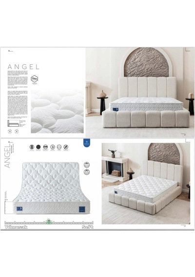Angel Doğal Pamuk Dokulu Ortopedik 5 Zonlu Torba Yaylı Premium Yatak