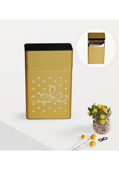 Kişiye Özel İsimli Gold Metal Sigara Tabakası - 4