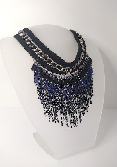 Kadın Kolye Gerdanlık Choker Bohem Kolyeler El Yapımı Uzun Püskül Boncuklar 13901 Çok Renkli