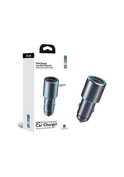 Rgb 53w Pd Hızlı Şarj Araç Içi Çakmaklık Şarj Aleti 1x Type-c 35w