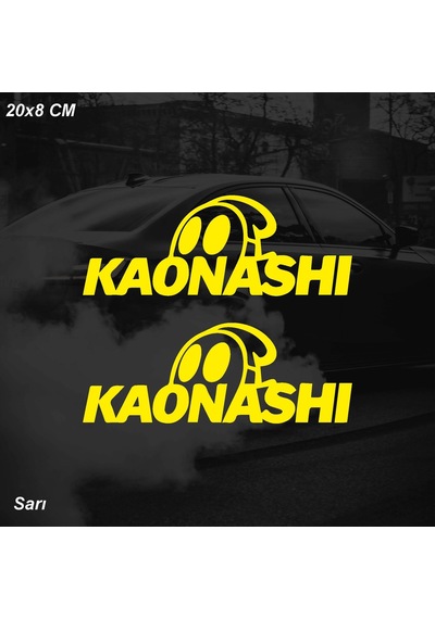 Kaonashı Japon Otomobil Sticker Jdm Sticker Motosiklet Araba Laptop Sticker Yapışkanlı Folyo Sarı