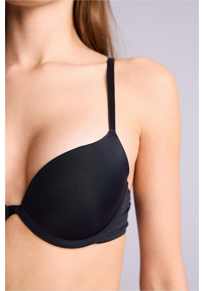 Defacto Micro Kaplı Full Push Up Balenli Tişört Bra T8478az26spbk81 Siyah-bk81