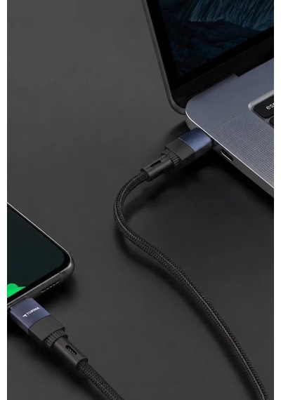 Özel Üretim Elektronik Ofis Güç Şarj Kablosu Type-c To Type-c Data Kablo U18 Siyah