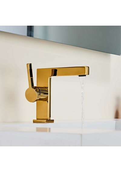 Sera Kısa Lavabo Bataryası Parlak Altın