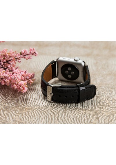 Bouletta Apple Uyumlu Watch Deri Kordon 42-44-45 MM Croco Siyah Bouletta Apple Uyumlu Watch Deri Kordon 42-44-45 MM Croco Siyah