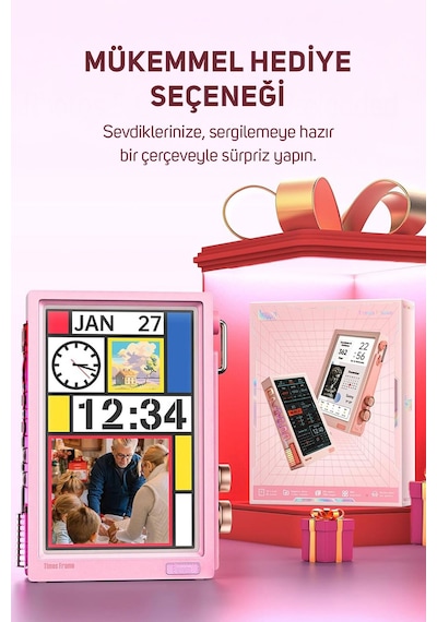 Divoom Times Frame 10.1 Akıllı Kişiselleştirilebilir Dijital Çerçeve, 64gb Pembe