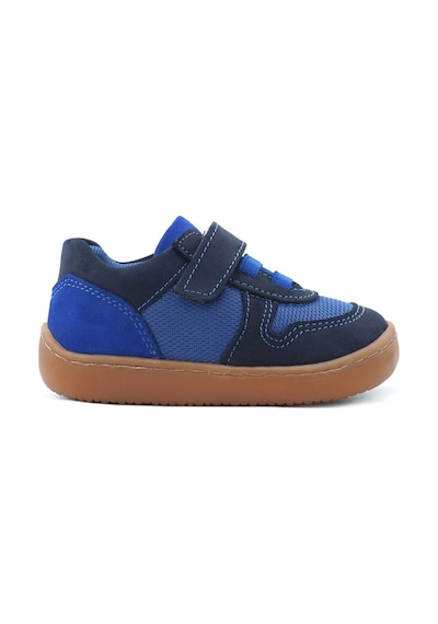 Rakerplus Bob Hakiki Deri Lacivert Mavi Barefoot Cırtlı Lastikli Bebek Sneaker Ayakkabı Lacivert