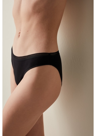 Penti Easy Cotton Trim Slip Külot Siyah