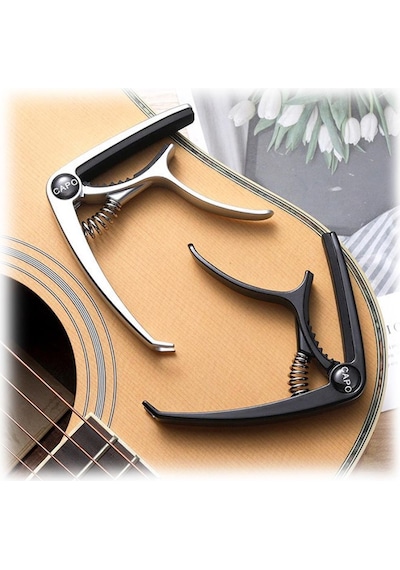 Maxword Q10-bk-gr Çinko Alaşımlı Profesyonel Kapo Üst Kalite Capo 2 Adet Tüm Gitarlar İle Uyumlu