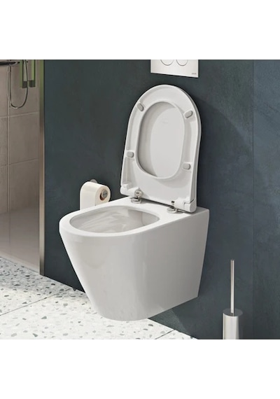 VitrA 110-003r009 İnce Universal Klozet Kapağı, Yavaş Kapanır, Kolay Çıkabilir, Beyaz