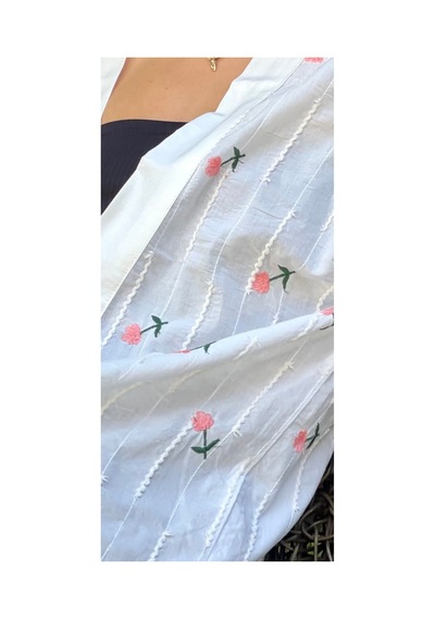 Lila Mare Pamuk Kumaşlı Nakışlı Özel Tasarım Kimono Renkli Renkli