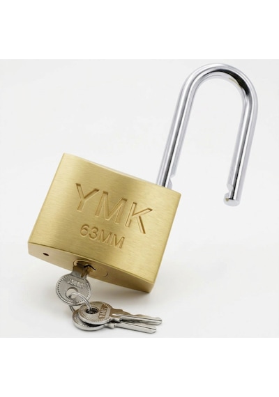 Ymk Sarı Boyalı Uzun Kancalı Döküm Asma Kilit 63mm