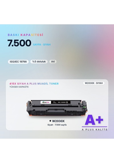 Hp 415x W2030x Siyah Uyumlu Toner A Plus / Color Laserjet Pro M454 / M479 Enterprise M455 / M480
