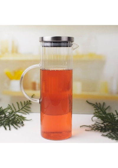 Deconox 1000ml Metal Kapaklı Line Borosilikat Cam Yağlık & Sürahi Şık, Dayanıklı Ve Zindeliklı Saklama Çö Diğer